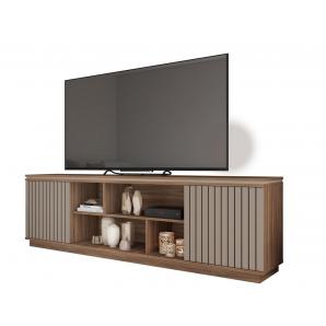 Mueble tv simetria, nogal y fendi, 180 cms.