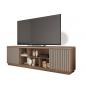 Mueble tv simetria, nogal y fendi, 180 cms.