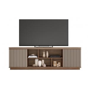 Mueble tv simetria, nogal y fendi, 180 cms.