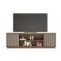 Mueble tv simetria, nogal y fendi, 180 cms.