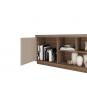 Mueble tv simetria, nogal y fendi, 180 cms.