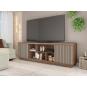 Mueble tv simetria, nogal y fendi, 180 cms.
