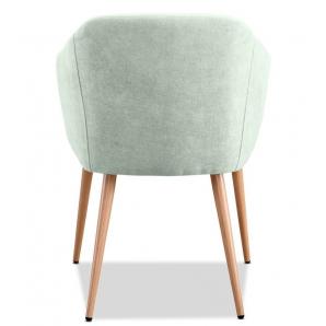 2 Sillones lart, metal, tapizado tejido linen verde claro - 2 unidades