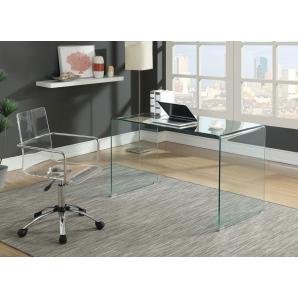 Mesa apolo (su), cristal curvado transparente, 125 x 70 cms