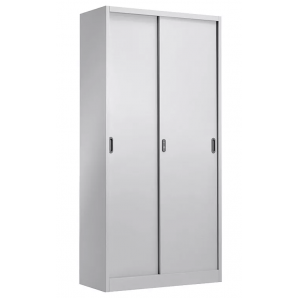 Armario olimpo, metálico, puertas correderas, gris ral 7035, 90x46x185 cms