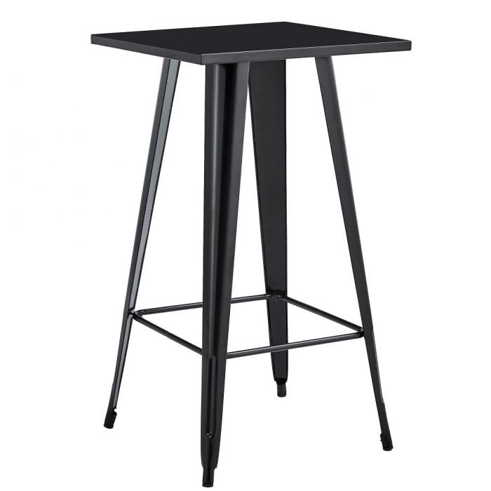Mesa tol ek limited, alta, acero, negra, 60x60 cms
