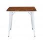 Mesa tol ek wood, acero, madera, blanca, 80x80 cms
