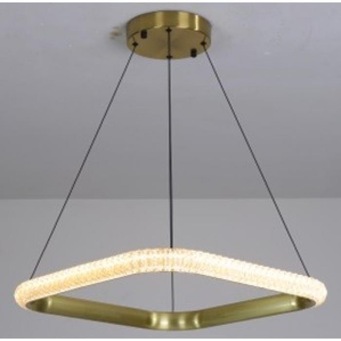 Lámpara berka cu60, colgante, aluminio, dorada, acrílico, led