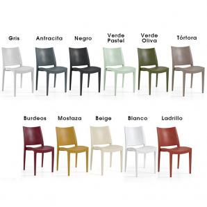 4 Sillas beybe, apilable,  polipropileno beige - 4 unidades