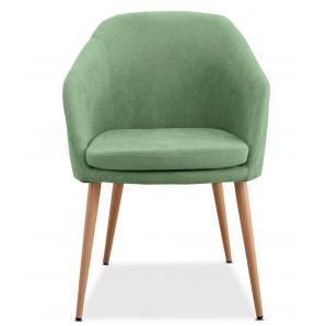 2 Sillones lart, metal, tapizado tejido linen verde claro - 2 unidades