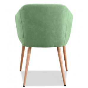 2 Sillones lart, metal, tapizado tejido linen verde claro - 2 unidades