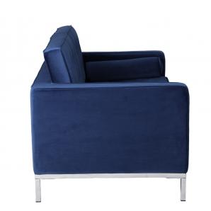 Sofá arles, 2 plazas, tejido velvet azul