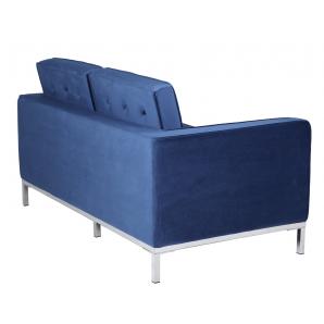 Sofá arles, 2 plazas, tejido velvet azul