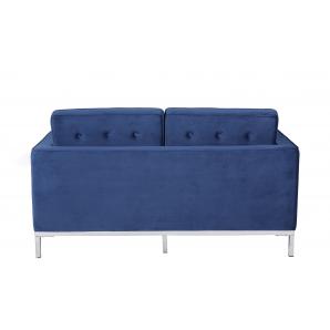 Sofá arles, 2 plazas, tejido velvet azul