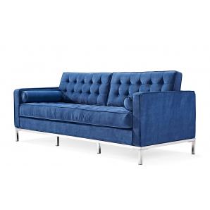 Sofá arles, 3 plazas, tejido velvet azul