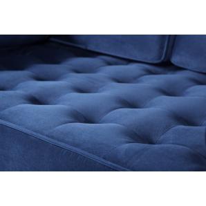 Sofá arles, 3 plazas, tejido velvet azul