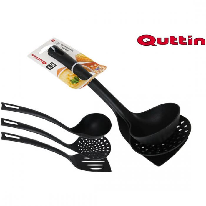 SET 3 UTENSILIOS NYLON QUTTIN NEGRO - Imagen 1