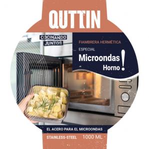 1 Fiambrera acero 1l.microondashorno quttin - 1 unidad