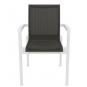 4 Sillones neptuno, apilable, polipropileno blanco, batyline antracita - 4 unidades