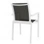 4 Sillones neptuno, apilable, polipropileno blanco, batyline antracita - 4 unidades