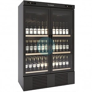 Armario Expositor de Vinos Vertical, 2 Zonas de Temperatura, 216 Botellas, 2 Puertas Batientes, Coreco