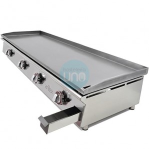 Plancha a Gas, 1,2 Metros Ancho, Fondo 45 cm, Acero Laminado, 4 Quemadores, Arilex AR120PGL