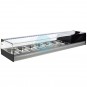 Vitrina de Tapas Refrigerada, 2 Metros Ancho, Cristal Recto, 8 Cubetas, Puertas Correderas, LED, VG20RF8