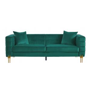 Sofá larios, 3 plazas, tejido velvet verde oscuro 42