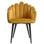 2 Sillones devin, metal, tapizado velvet amarillo - 2 unidades