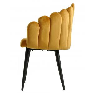 2 Sillones devin, metal, tapizado velvet amarillo - 2 unidades