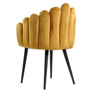 2 Sillones devin, metal, tapizado velvet amarillo - 2 unidades