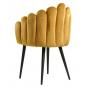 2 Sillones devin, metal, tapizado velvet amarillo - 2 unidades