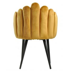 2 Sillones devin, metal, tapizado velvet amarillo - 2 unidades