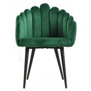 2 Sillones devin, metal, tapizado velvet verde oscuro - 2 unidades