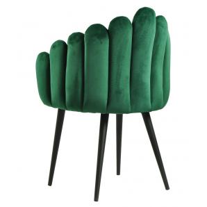 2 Sillones devin, metal, tapizado velvet verde oscuro - 2 unidades