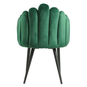 2 Sillones devin, metal, tapizado velvet verde oscuro - 2 unidades