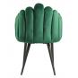 2 Sillones devin, metal, tapizado velvet verde oscuro - 2 unidades