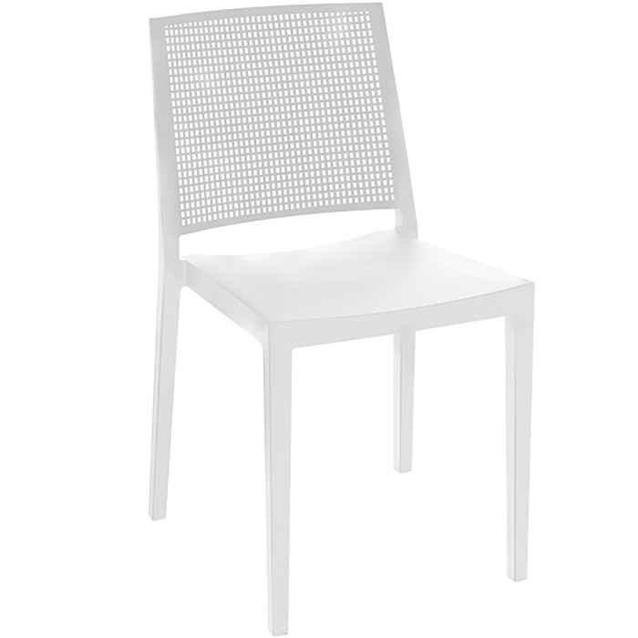 Silla Blanca Apilable, Polipropileno y Fibra de Vidrio inyectado a Gas, Exterior - GRID1.BLANCO