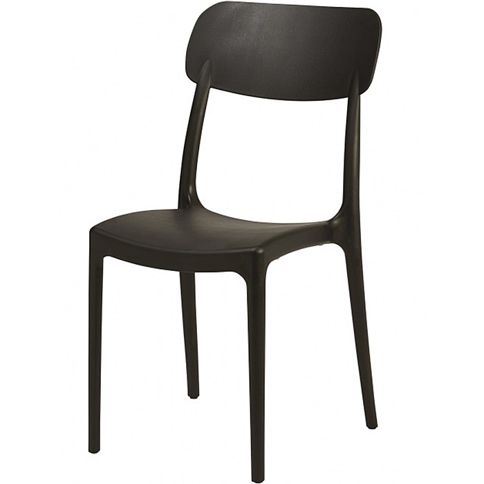 Silla Negra Apilable, Polipropileno inyectado a Gas, de Exterior - CALIPSO1.NEGRO