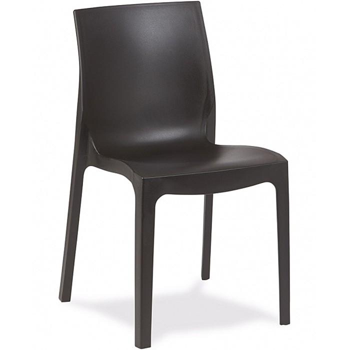 Silla Negra Apilable, Polipropileno y Fibra de Vidrio inyectado a Gas, Exterior - M1110.NEGRO