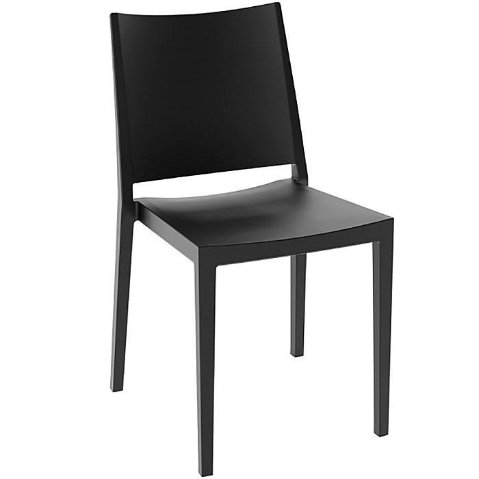 Silla Negra Apilable, Polipropileno, Exterior, M163.NEGRO