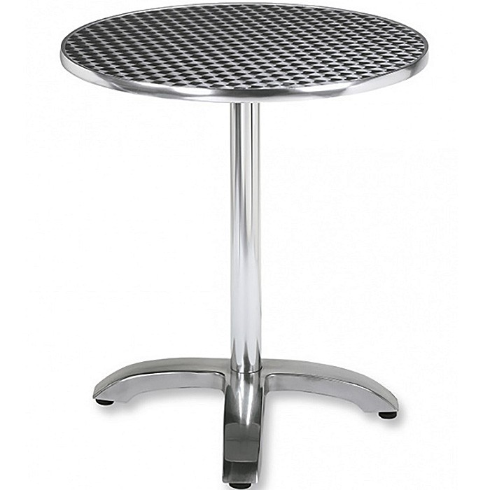 Mesa con Base de Aluminio Fundido, Tablero Ø 60 cm Acero inoxidable, MR400