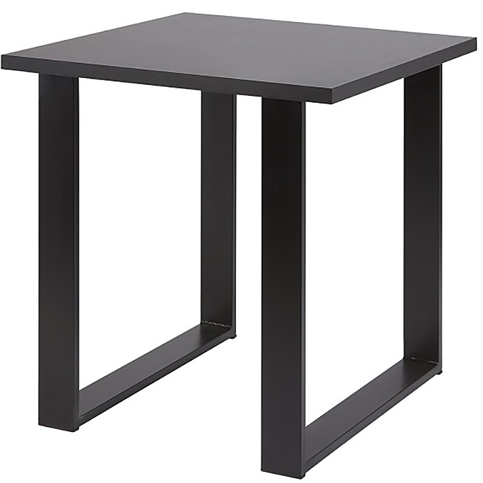 Mesa con Tablero 70x70, Tubo Acerado Plastificado Negro, 75 cm Alto, MR3071.NEGRO