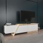 Mueble de tv prudence, biiaminado blanco con roble, 180 cms.