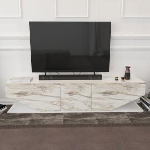 Mueble de tv violet, biiaminado mármol blanco, 180 cms.