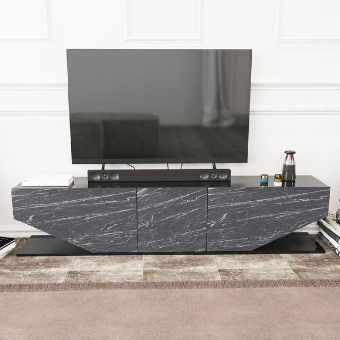 Mueble de tv violet, biiaminado mármol negro, 180 cms.