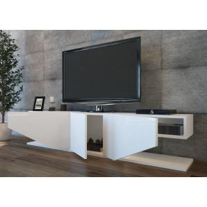 Mueble de tv violet, biiaminado blanco brillo, 180 cms.