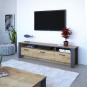 Mueble de tv philippa, biiaminado roble con gris oscuro, 180 cms.