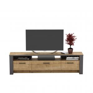 Mueble de tv philippa, biiaminado roble con gris oscuro, 180 cms.