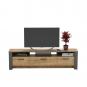 Mueble de tv philippa, biiaminado roble con gris oscuro, 180 cms.